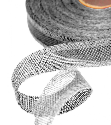 ЛЕНТА ДЕКОРАТИВНАЯ ИЗ ИСКУССТВЕННОГО ЛЬНА С ПРОВОЛОКОЙ 2,5 СМ*25 ЯРД СЕРЫЙ