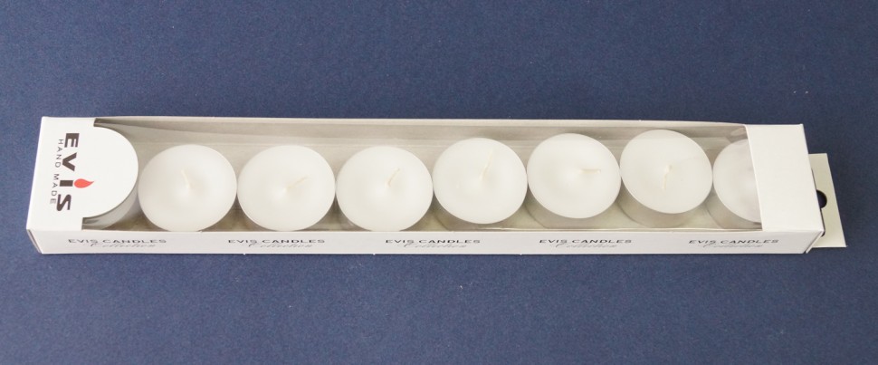 Чайные свечи парафиновые белые малые d 37 мм, 8 шт, арома