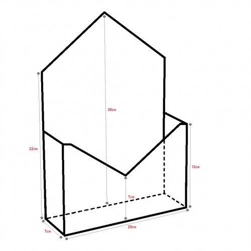 КОРОБКА "КОНВЕРТ" 20*30*7 СМ КРАСНЫЙ