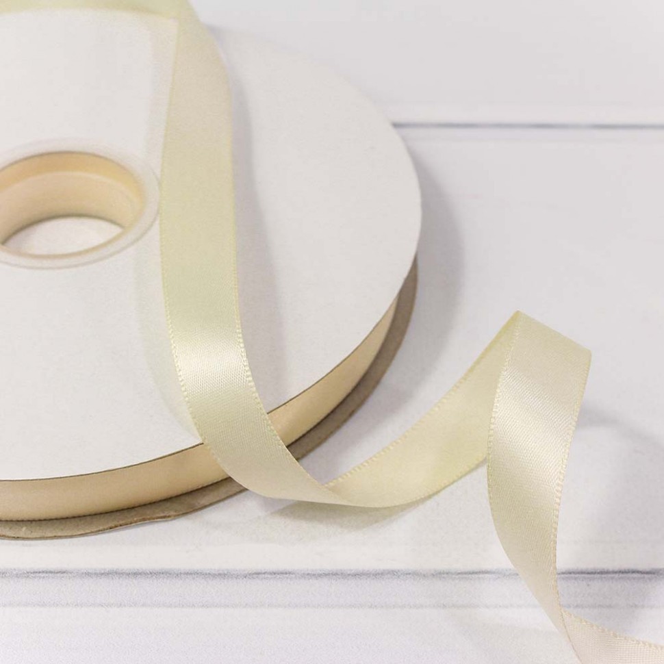 Лента Атласная Полиэстер класс А 1,5см*100ярд Бежевый