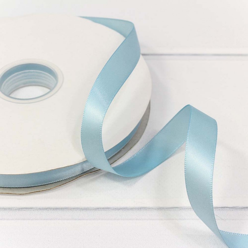 Лента Атласная Полиэстер класс А 1,5см*100ярд голубой