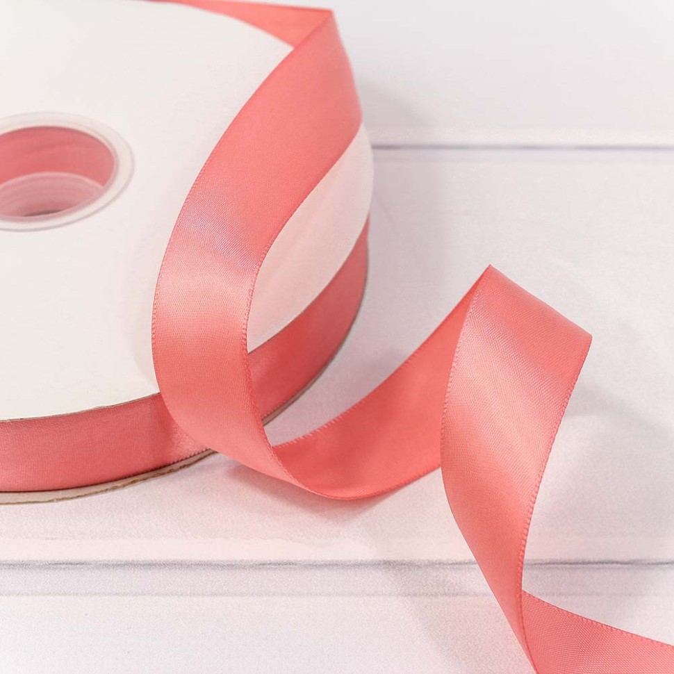 Лента Атласная Полиэстер класс А 2,5см*100ярд Персиковый
