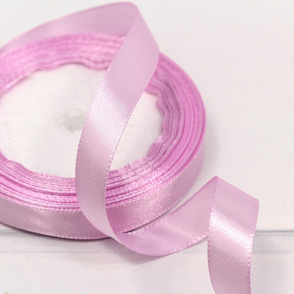 Лента атласная (сатин) 1,2 см*25 ярдов Светло-пурпурный
