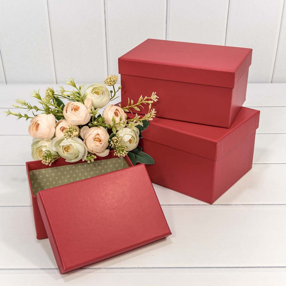 Коробки Прямоугольные Набор 1/3 22*15*11,5 Красный