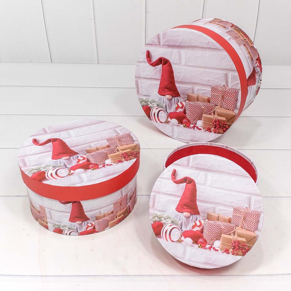 Коробки Круглые Набор 1/3 21*11,5 "Гномик"