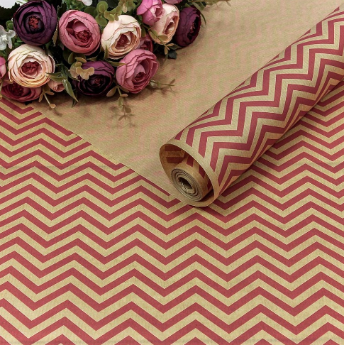 БУМАГА КРАФТ 0,72*10 М ВЕРЖЕ "МОЛНИЯ" РОЗОВЫЙ