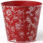 Декоративное кашпо D14XH14,5/B10СМ, красный, металл