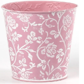 Декоративное кашпо D14XH14,5/B10СМ, св.розовый, металл