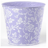 Декоративное кашпо D14XH14,5/B10СМ, св.сиреневый, металл