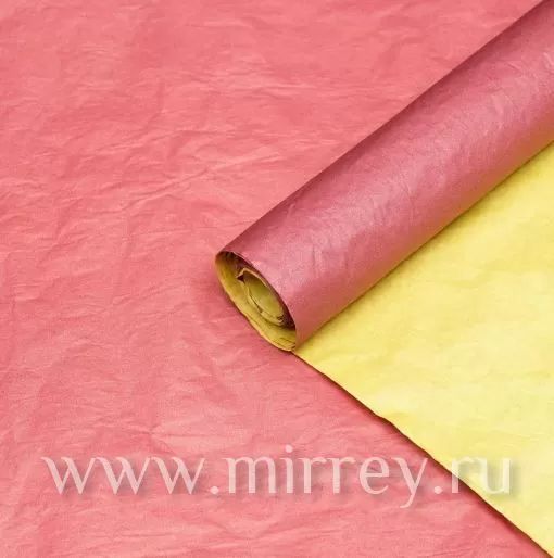 Бумага Эколюкс двухцветная и однотонная 70см * 5 метров± 5% (бордо/желтый)