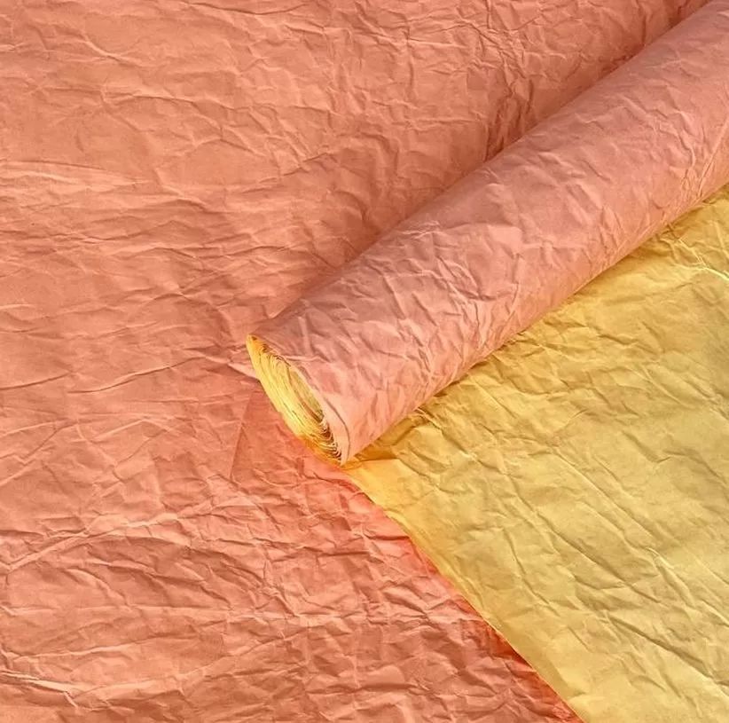 Бумага Эколюкс двухцветная и однотонная 70см * 5 метров± 5% (желтый/оранжевый)