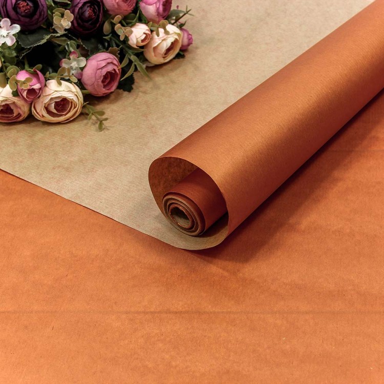 Бумага крафт 0,7*10м Верже 40г оранжевый