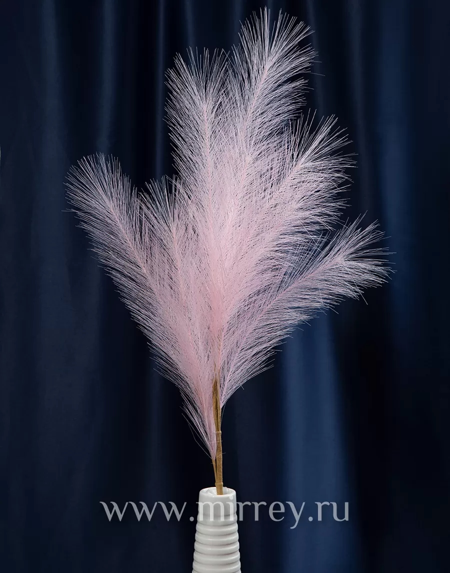 Декоративная ветка с искусственными перьями, розовая, 80 см