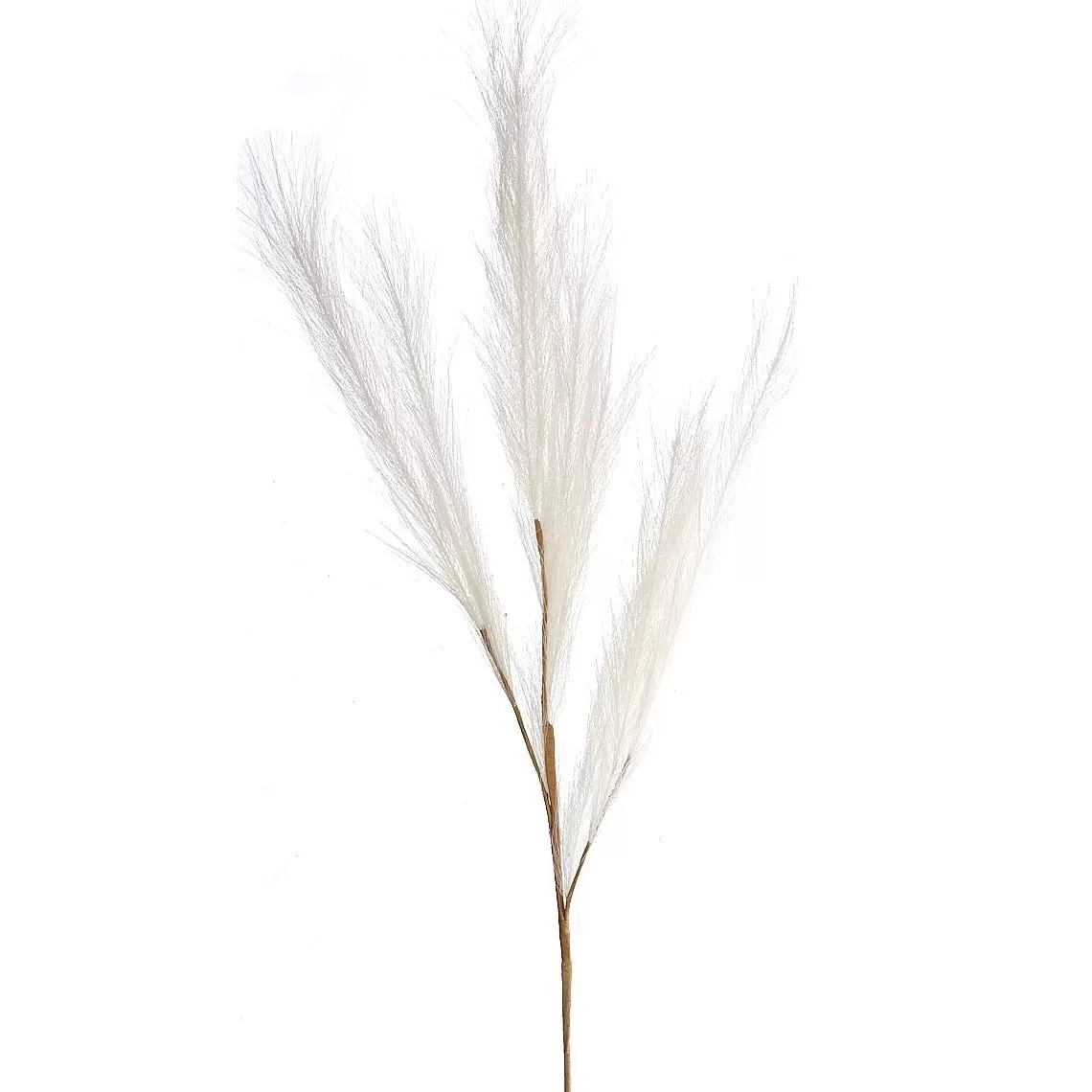 Декоративная ветка с искусственными перьями, светло-бежевая, 80 см