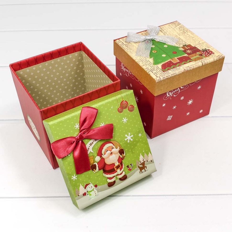 Коробка 11,5*11,5*11,5 куб Новый год (ассортимент)