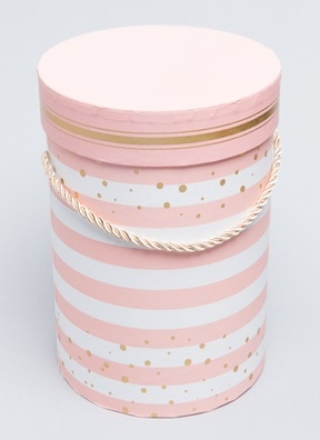 Коробка цилиндр 14х18,5 см W6678 розовый