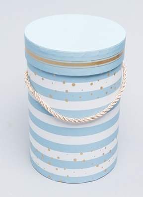 Коробка цилиндр 14х18,5 см W6679 голубой