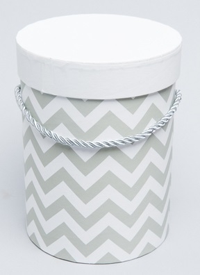 Коробка цилиндр 14х18,5 см W6685-1 зигзаг серый