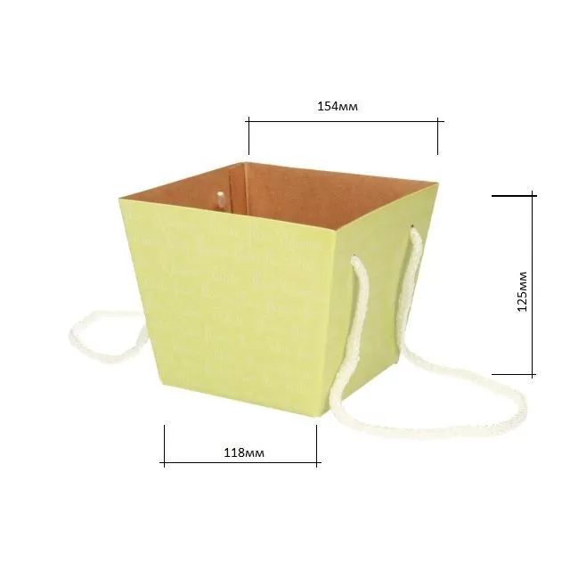 Коробка для цветов 11,8 х 15,4 х 12,5 см, зеленый