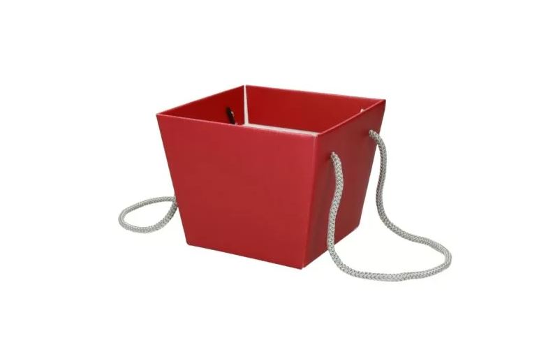 Коробка для цветов "Премиум" 11,8 × 15,4 × 12,5 см, красный