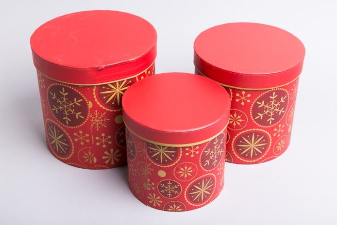 Коробка НГ цилиндр набор из 3 шт 19,5×19 см W5006