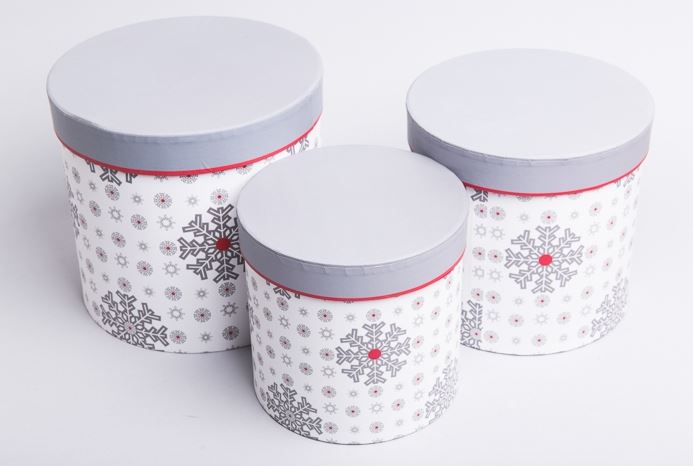 Коробка НГ цилиндр набор из 3 шт 21,2×19,5 см W7972