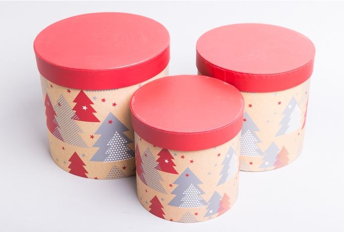 Коробка НГ цилиндр набор из 3 шт 21,2×19,5 см W7973