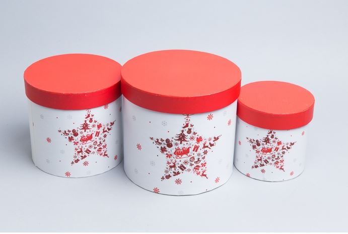 Коробка НГ цилиндр набор из 3 шт d18.5-17 см N106