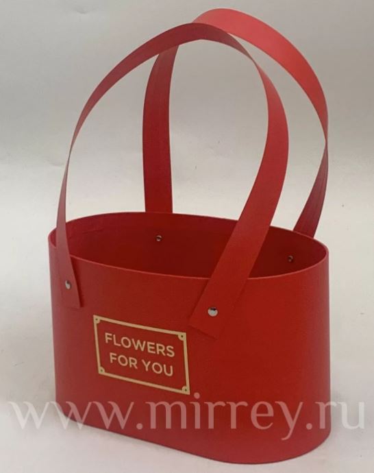Коробка под цветы Cумочка для цветов 20,5x10,8x12см, красный
