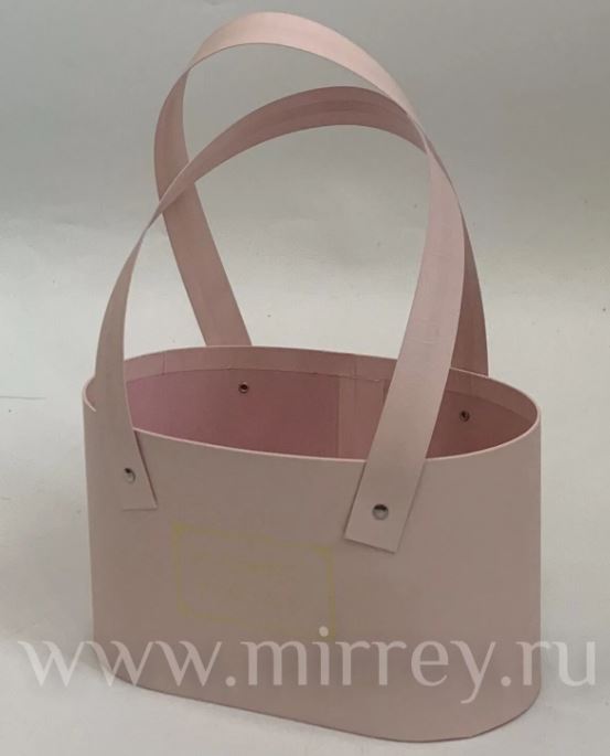 Коробка под цветы Cумочка для цветов 20,5x10,8x12см, светло-розовый