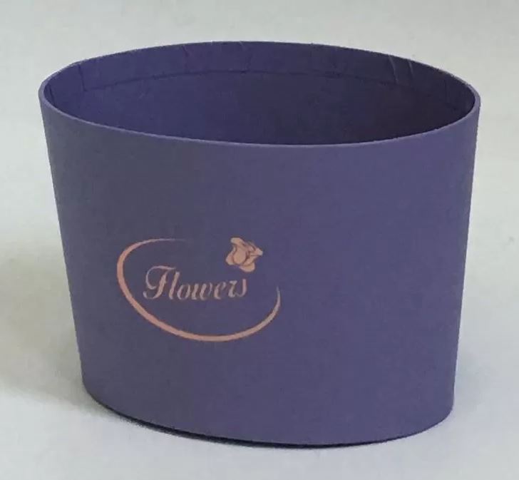Коробка под цветы "Эллипс", Верх 14 × 10,6 / Низ 12,4 × 8,3 / Выс 10 см фиолетовый (W5105)