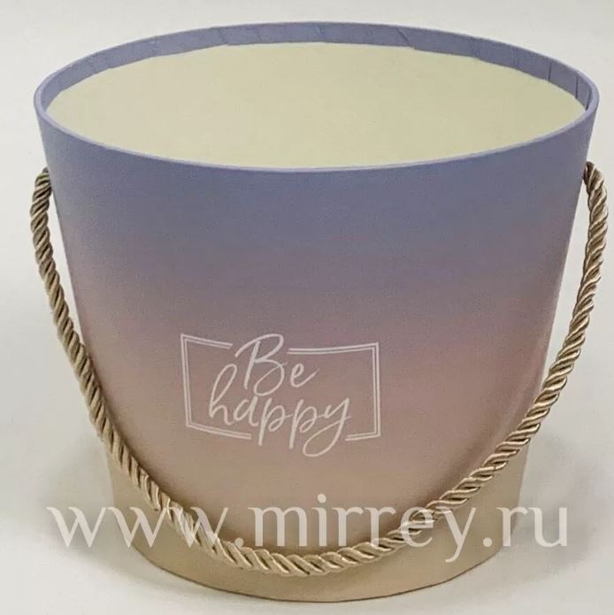 Коробка под цветы "Градиент" 16 × 16 × 13,2 см, сиреневый/бежевый