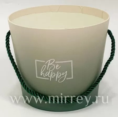 Коробка под цветы "Градиент" 16x16x13.2см, бежевый/зеленый