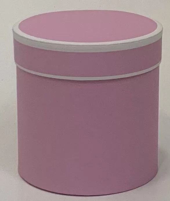 Коробка под цветы с крышкой с белой окантовкой 11x11 см, нежно-розовый