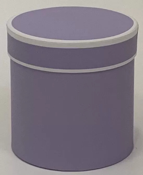 Коробка под цветы с крышкой с белой окантовкой 11x11 см, нежно-сиреневый