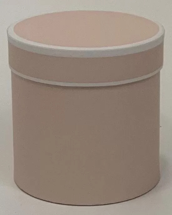 Коробка под цветы с крышкой с белой окантовкой 11x11 см, светло-розовый