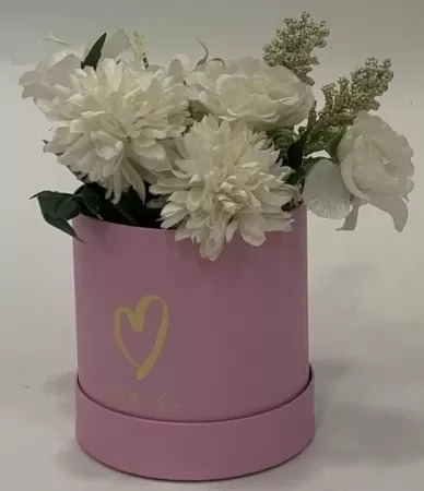 Коробка под цветы с крышкой "С любовью" 11x11 см, нежно-розовый