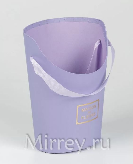 Коробка под цветы, с ручкой, 15,5 × 12 × 19 см, фиолетовый (W6649)