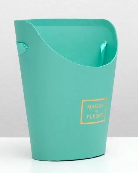 Коробка под цветы, с ручкой, 15,5 × 12 × 19 см, тиффани (W6647-tiffany)