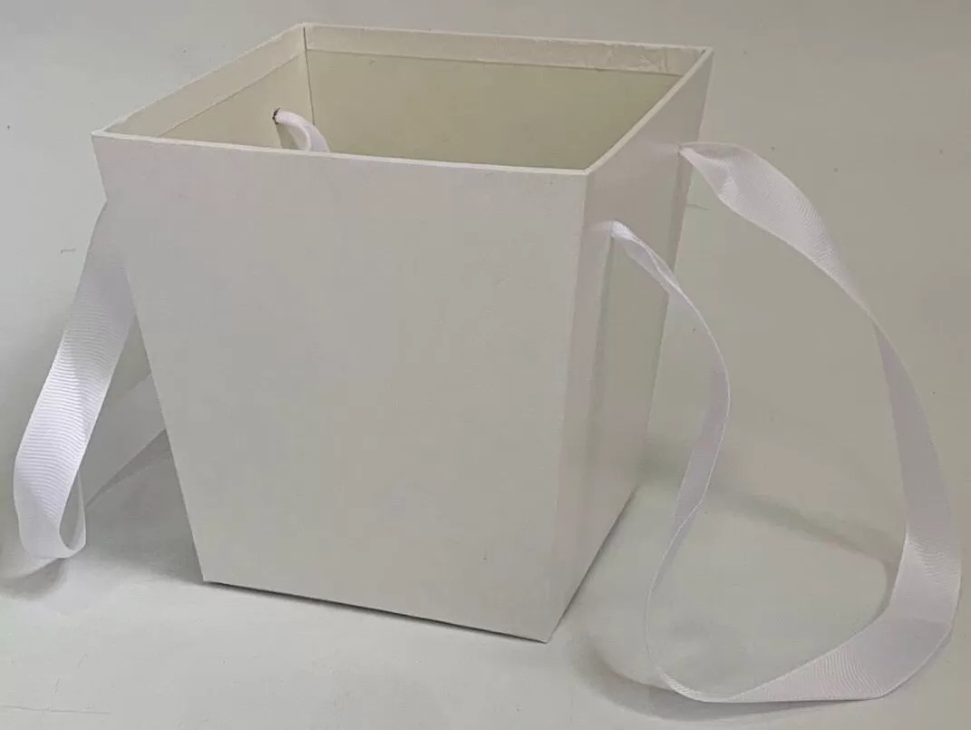 Коробка под цветы трапеция 14,5x11х15 см, 1 шт., белый