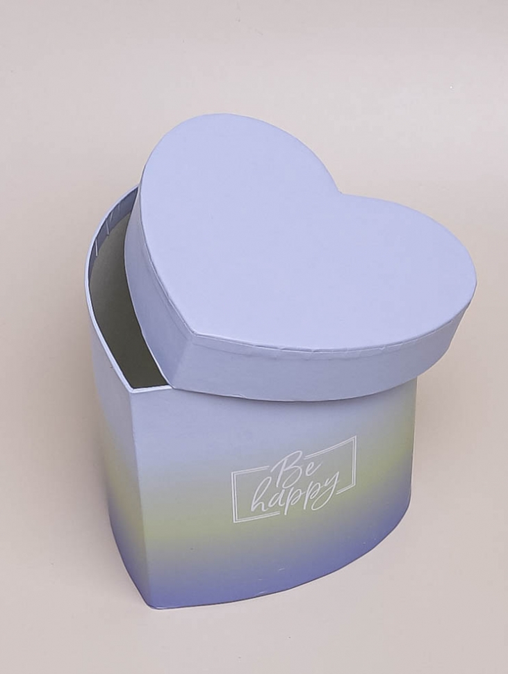 Коробка Сердце 12х10,5х10,8см Be happy градиент фиолетовый