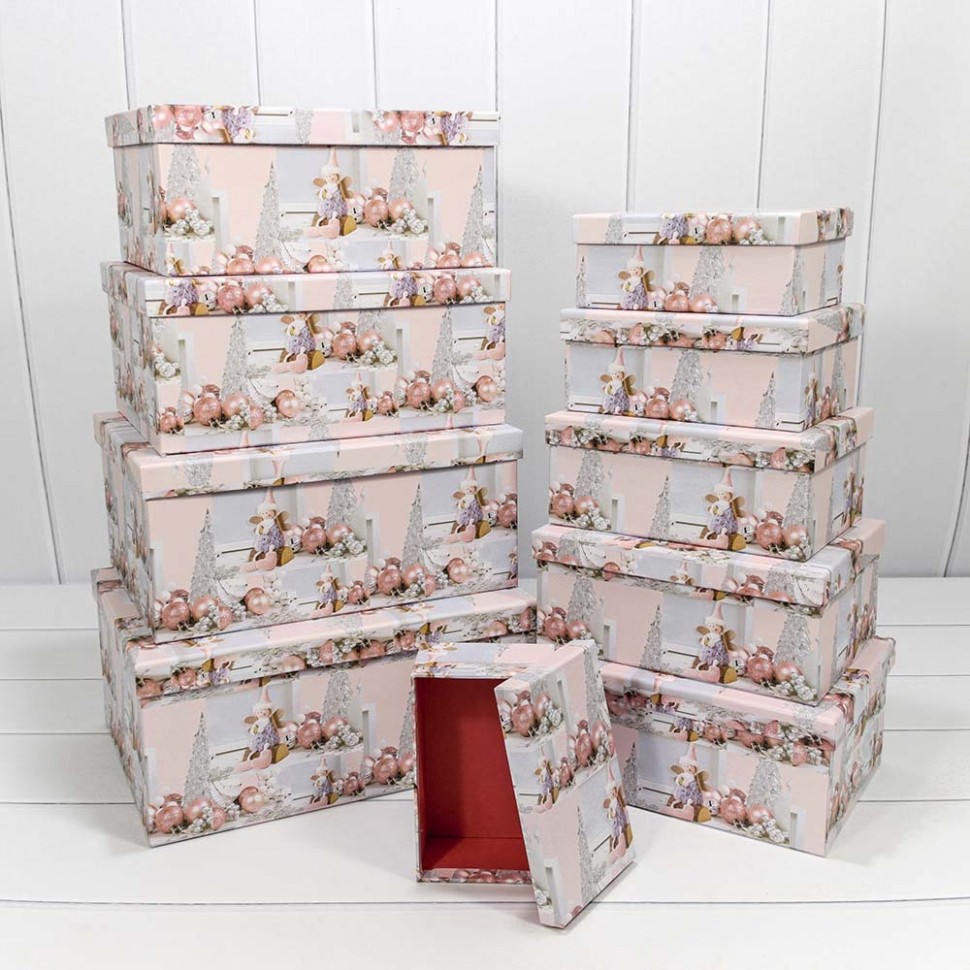 Коробки Прямоугольные Набор 10 в 1 34×26×15,3 "Ангел"