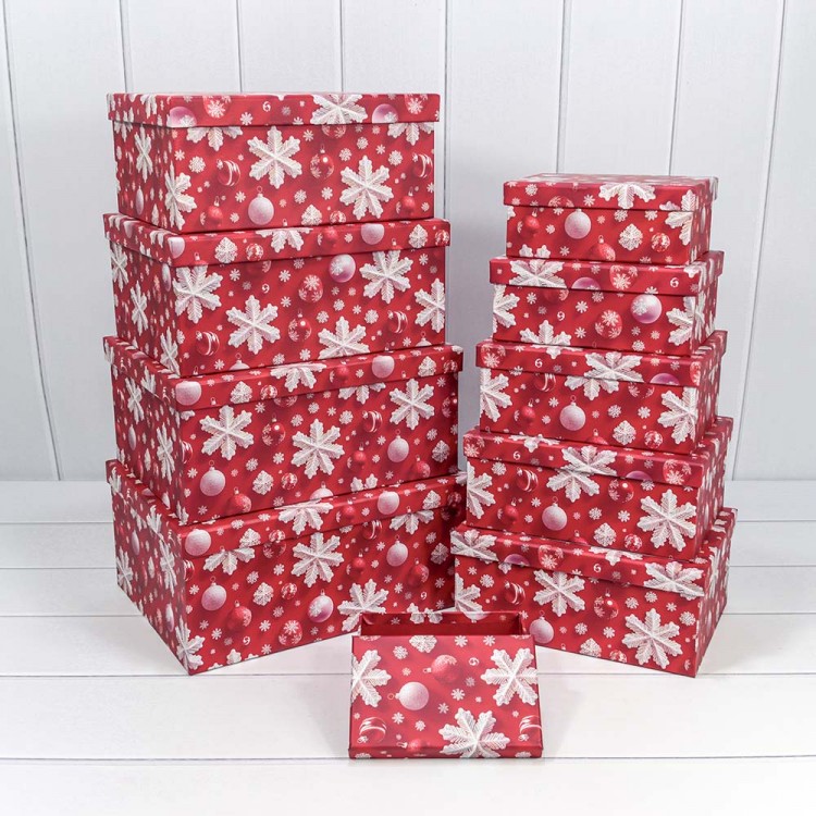 Коробки Набор 10  в 1 Прямоугольные 34×26×15,3 "Новый год" 2629