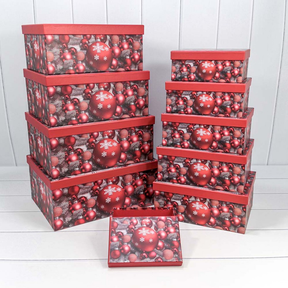 Коробки Набор 10 в 1 Прямоугольные 37,5×29×16 "Новый год" 2603