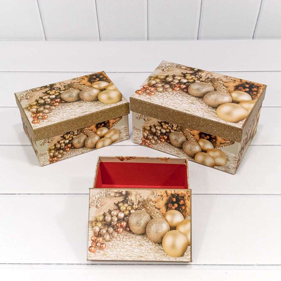 Коробки Прямоугольные Набор 3 в 1 22*15*11,5 "Новый год"2114