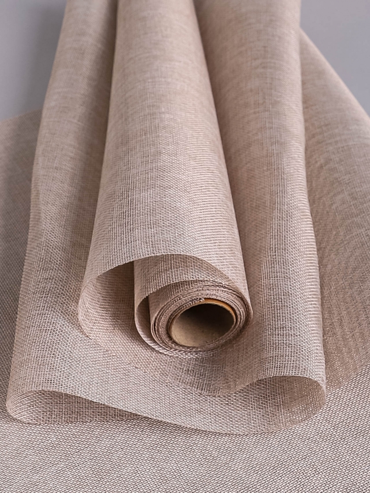 Лен искусственный 47см х 4,5м натуральный светлый