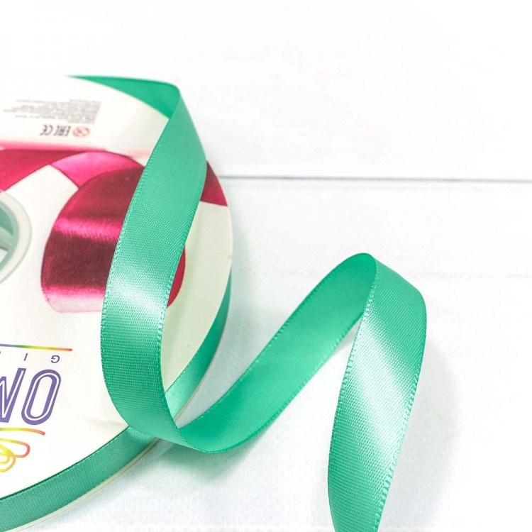 Лента атласная (полиэстер) класс А 1,5 см*100 ярд мятный