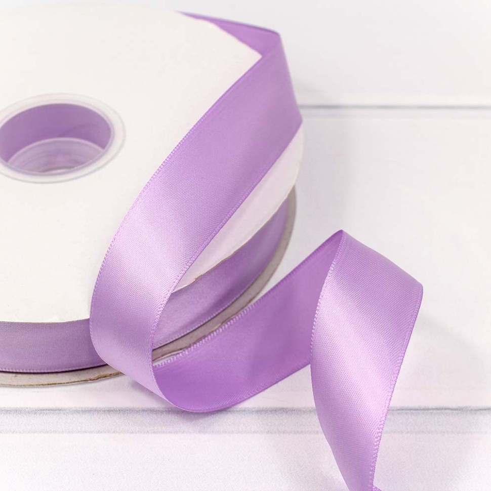 Лента Атласная Полиэстер класс А 2,5см*100ярд Сиреневый