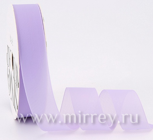 Лента декоративная "Грёзы", полиэстер, 25 см х 15 ярд., сиреневый