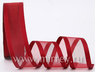 Лента декоративная "Кант", полиэстер, 25 мм х 20 ярд., красный